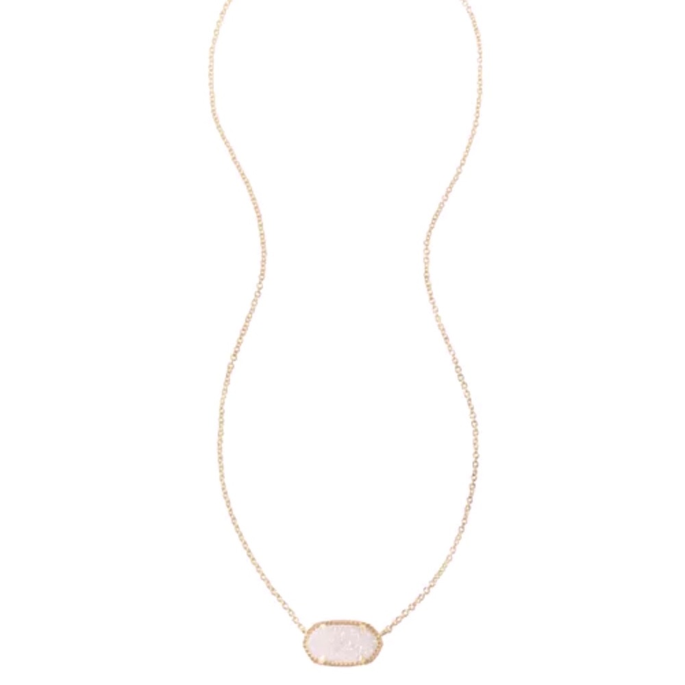 Kendra Scott Elisa Gold Pendant Necklace in Iridescent Drusy - Picture 4 of 7